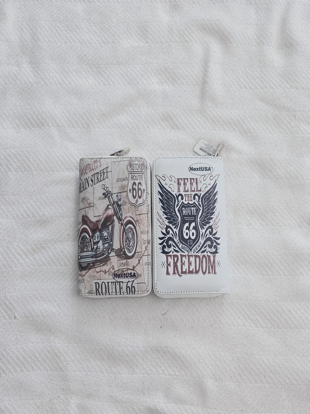 NextUSA Route 66 Freedom Motorcycle Wallet - White And Cream